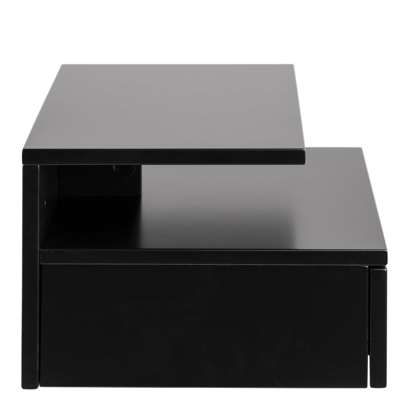 Ashlan Bedside Table with 1 Drawer in Black — detail view