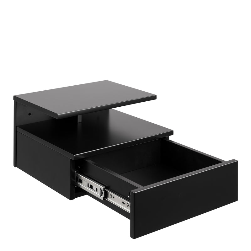 Ashlan Bedside Table with 1 Drawer in Black — alternative angle
