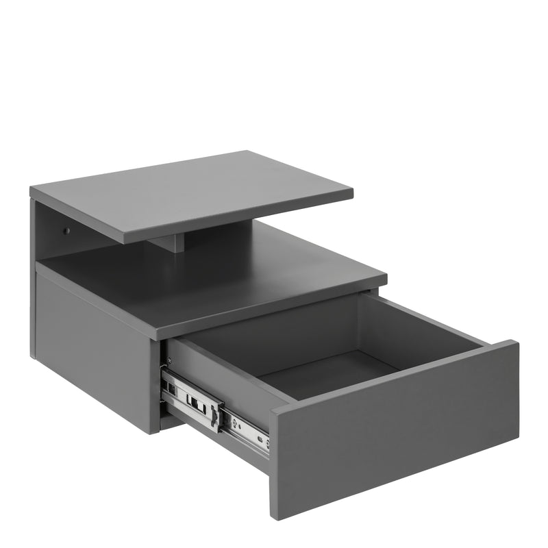 Ashlan Bedside Table with 1 Drawer in Grey — alternative angle