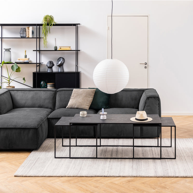 Infinity Square/Coffee Table Setin Matt Black Set of 3 — alternative angle