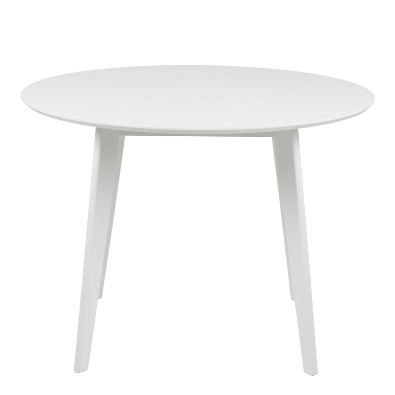 Roxby Round Dining Table in White 105cm — side angle