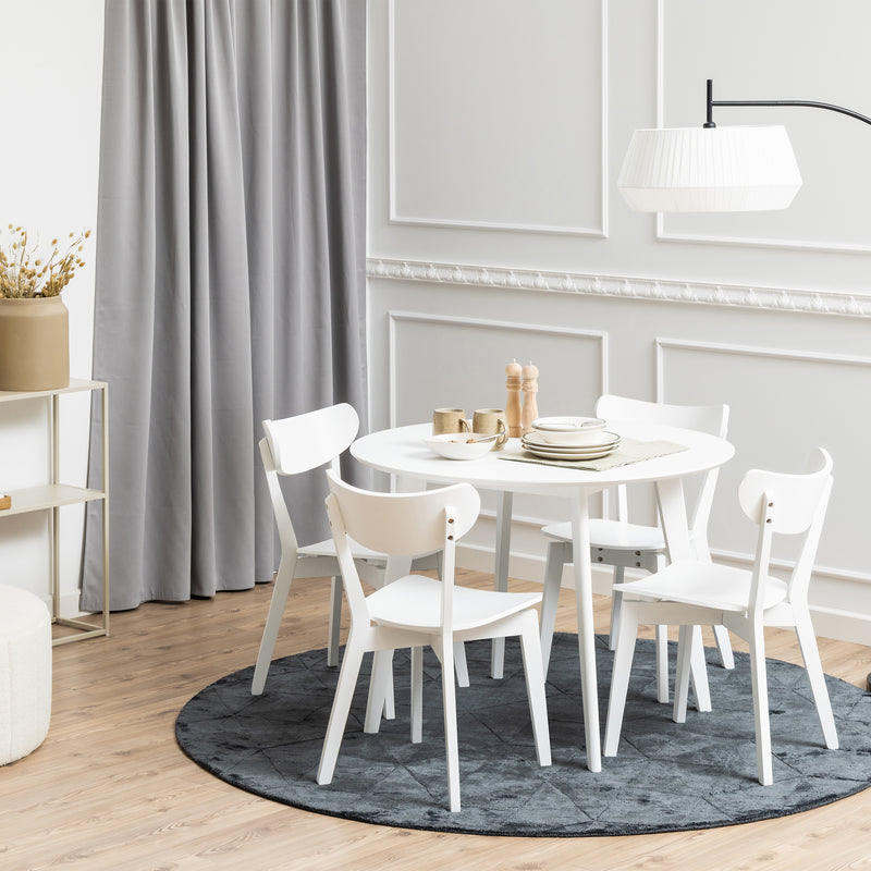 Roxby Round Dining Table in White 105cm — detail view