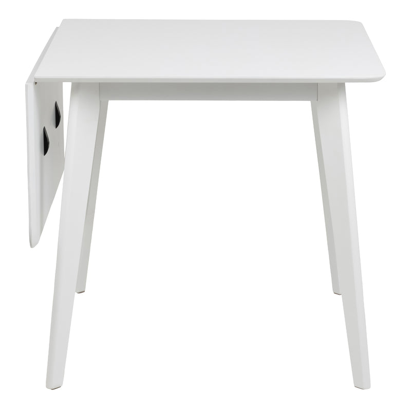 Roxby Square Dining Table in White 120x80cm — side angle