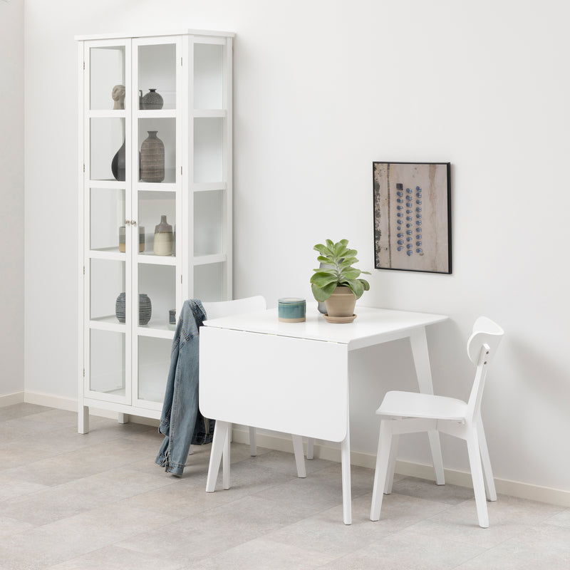 Roxby Square Dining Table in White 120x80cm includes 2 Roxby Dining Chairs in White — view
