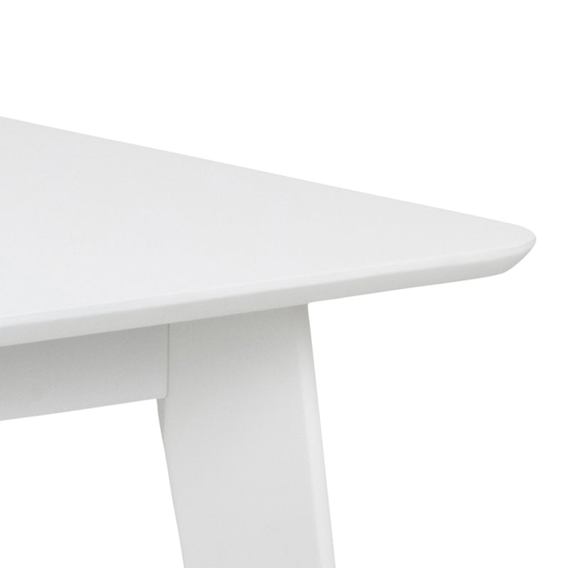 Roxby Square Dining Table in White 120x80cm includes 2 Roxby Dining Chairs in White — alternative angle