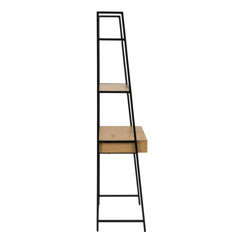 Seaford Bookcase with 1 Drawer in Black and Oak — detail view