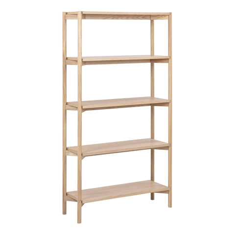 Braidwood Bookcase with 4 Shelves in White Oak Veneer — front view