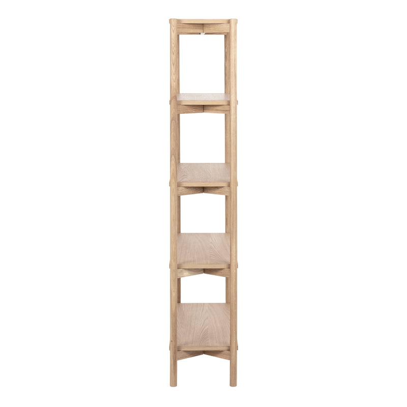 Braidwood Bookcase with 4 Shelves in White Oak Veneer — detail view