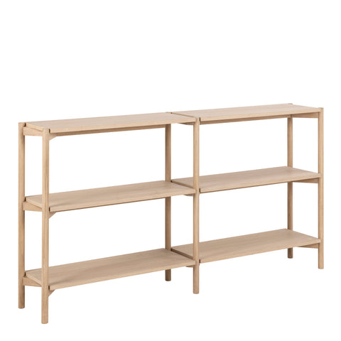 Braidwood Bookcase with 4 Shelves in White Oak Veneer — front view