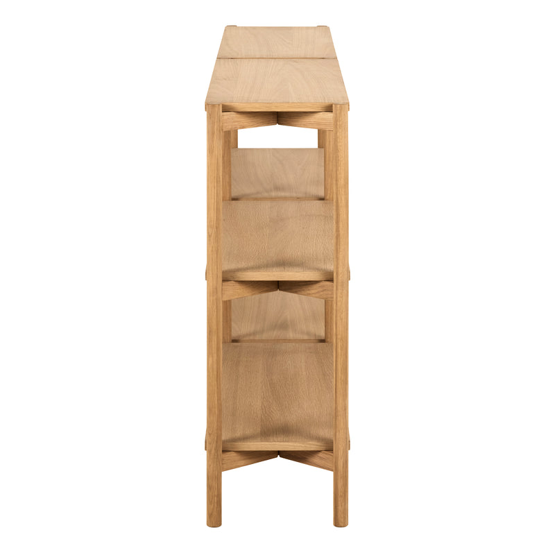 Braidwood Bookcase with 4 Shelves in Oak — detail view