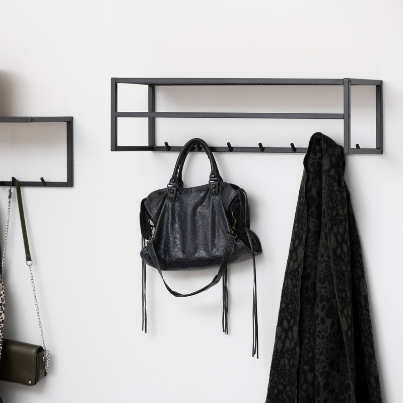 Seaford Coat Rack in Black And Oak — detail view