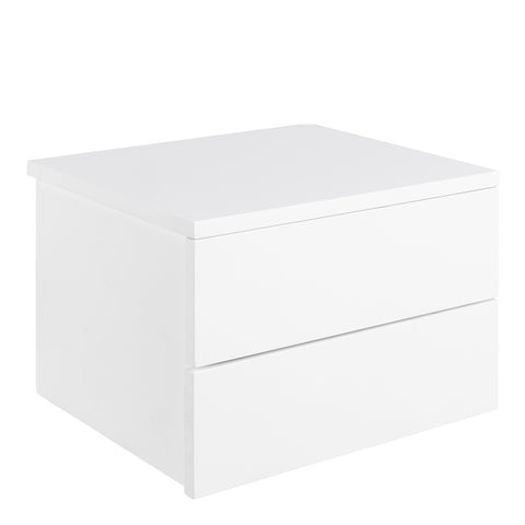 Avignon Bedside Table with 2 Drawers in White — front view