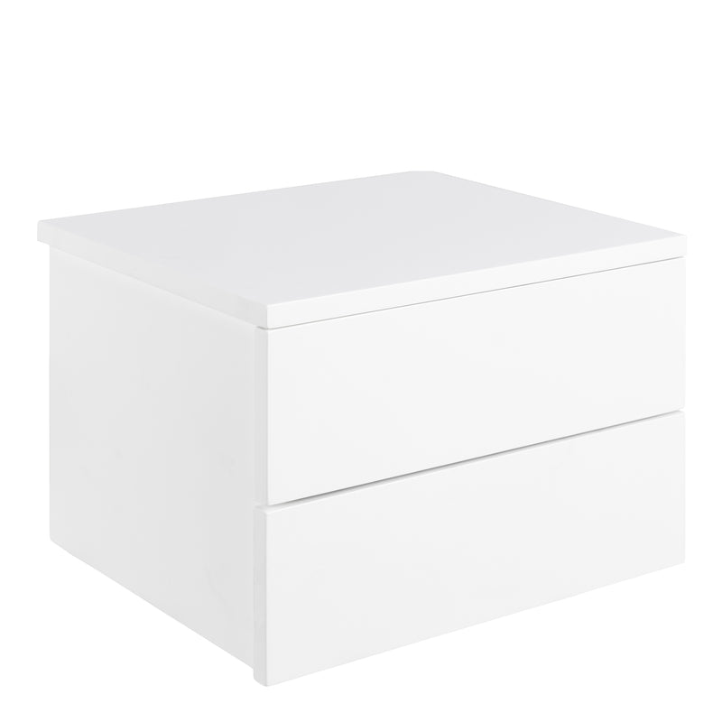 Avignon Bedside Table with 2 Drawers in White — front view