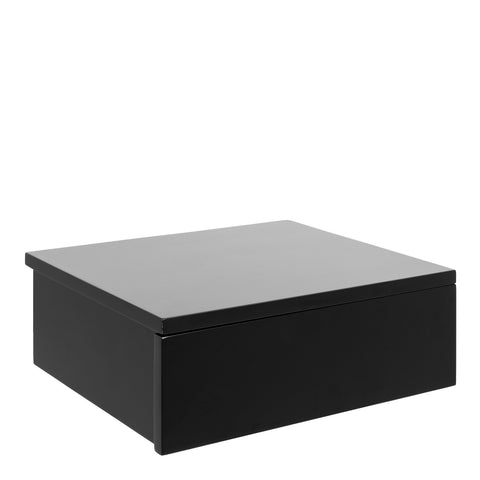 Avignon Square Bedside Table with 1 Drawer in Black — front view