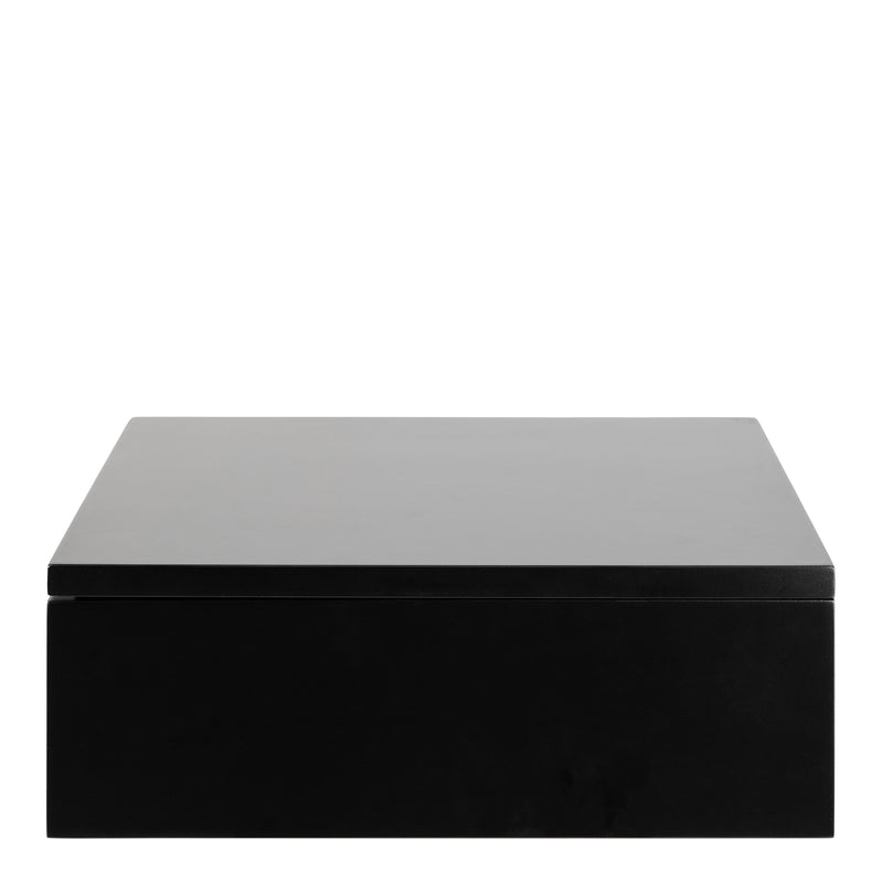 Avignon Square Bedside Table with 1 Drawer in Black — side angle