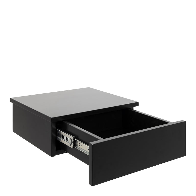 Avignon Square Bedside Table with 1 Drawer in Black — alternative angle