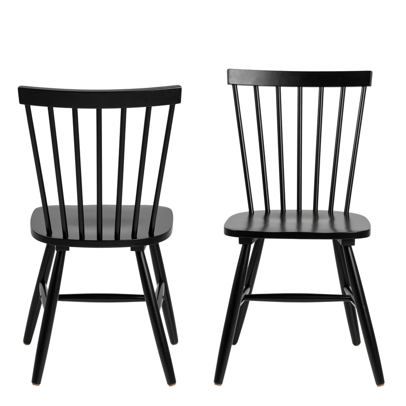 Riano Dining Chairs in Black Set of 2 — side angle