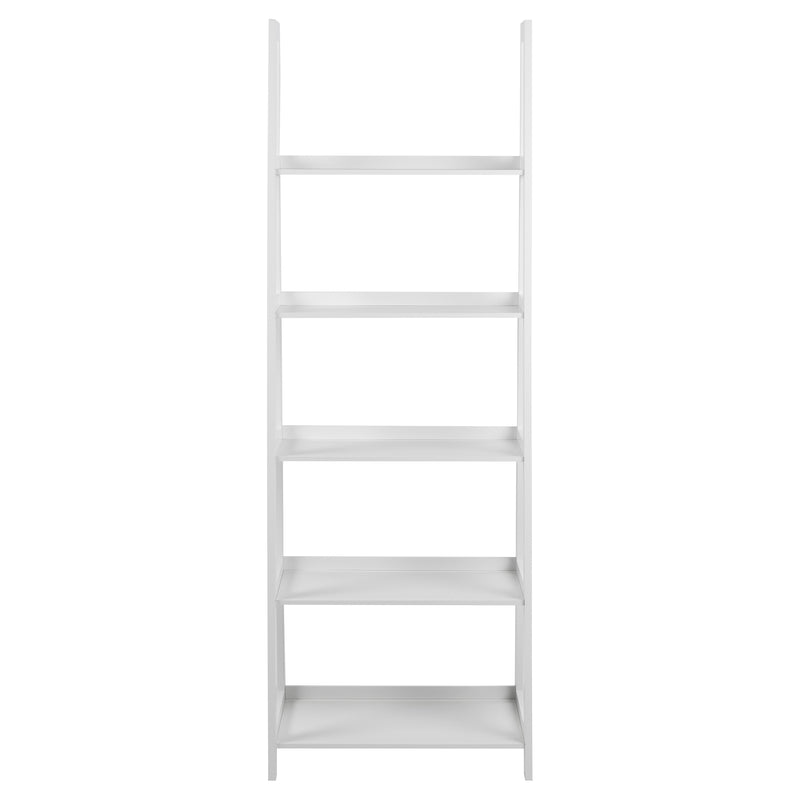 Wally Bookcase with 5 shelves in White — side angle