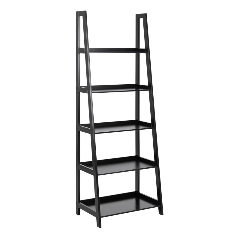 Wally Bookcase with 5 Shelves in Black — front view