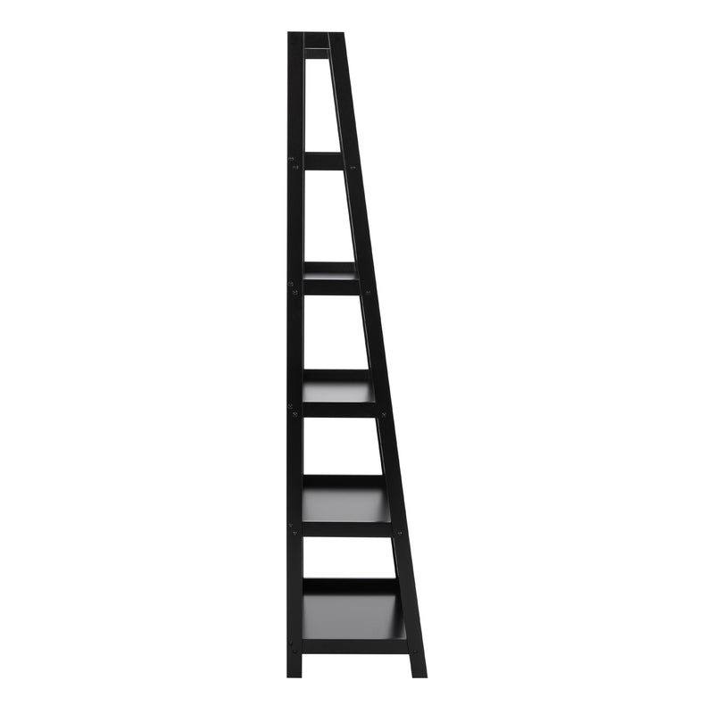 Wally Bookcase with 5 Shelves in Black — detail view