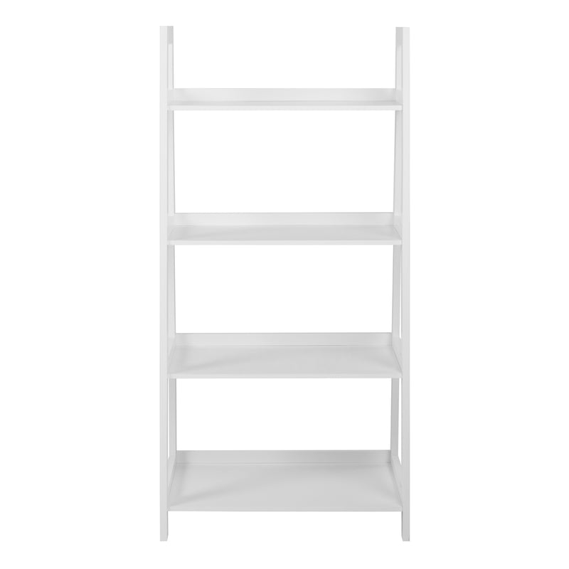 Wally Bookcase with 4 Shelves in White — side angle