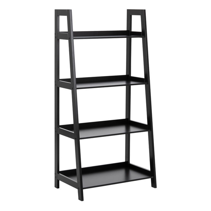 Wally Bookcase with 4 Shelves in Black — front view