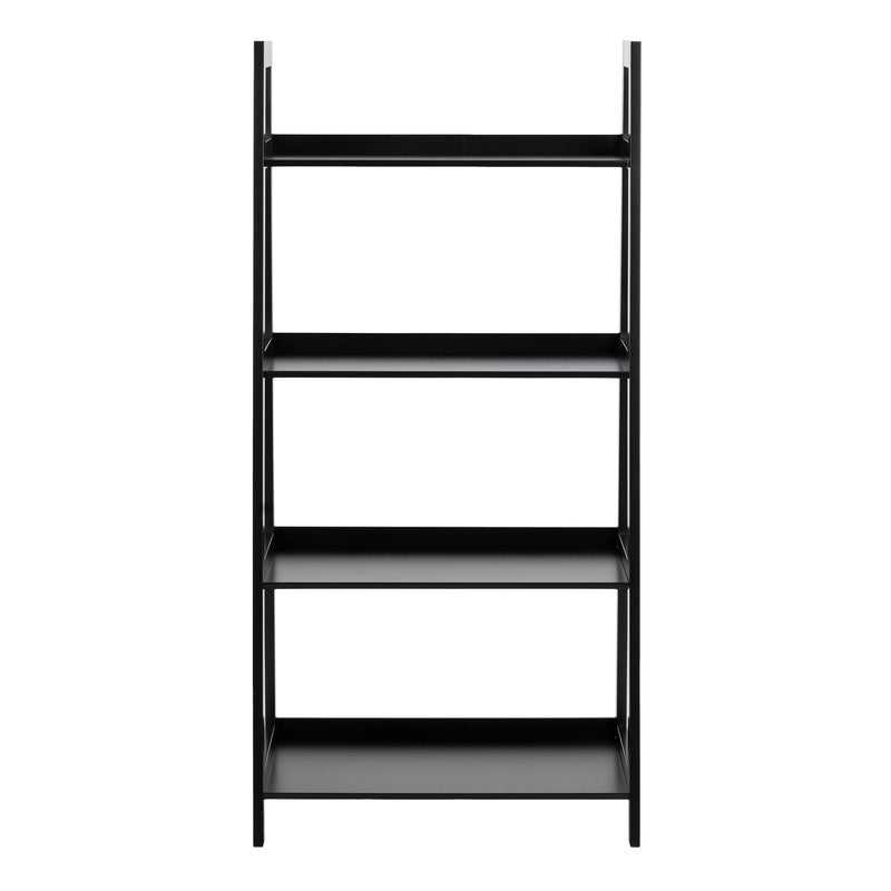 Wally Bookcase with 4 Shelves in Black — side angle