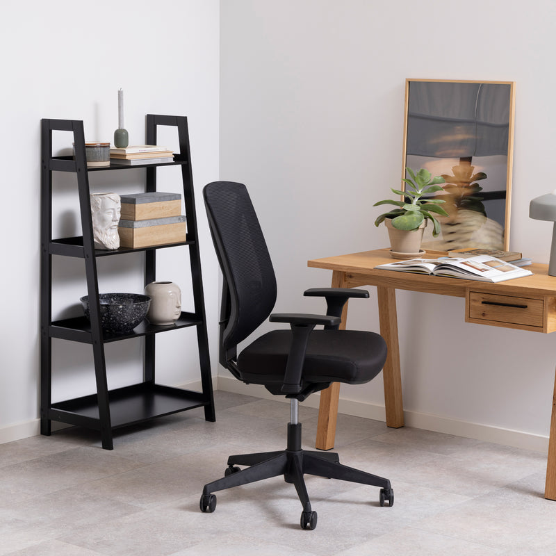 Wally Bookcase with 4 Shelves in Black — alternative angle