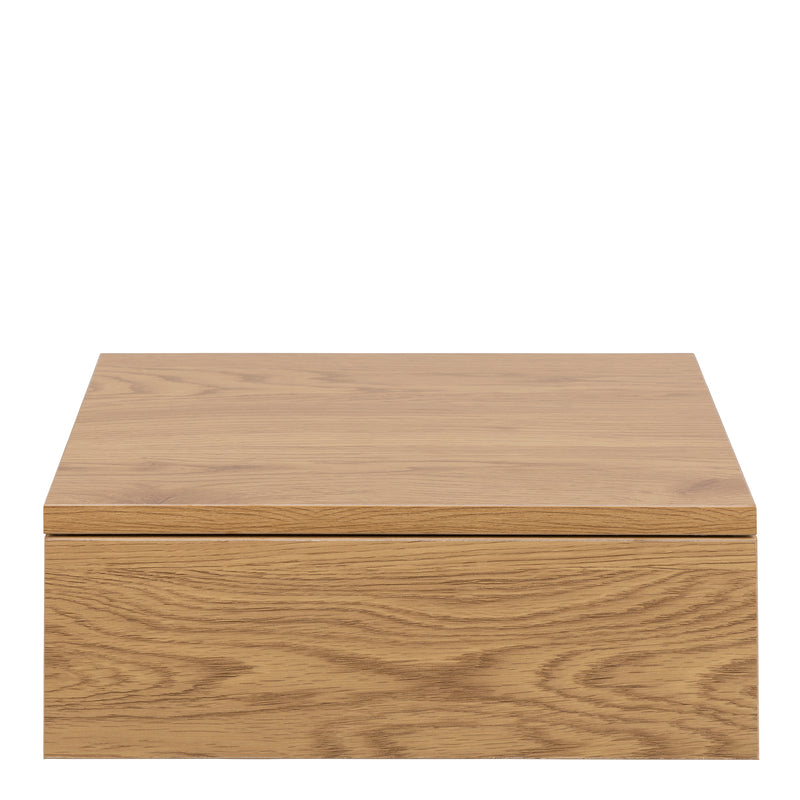 Avignon Square Bedside Table with 1 Drawer in Oak — side angle
