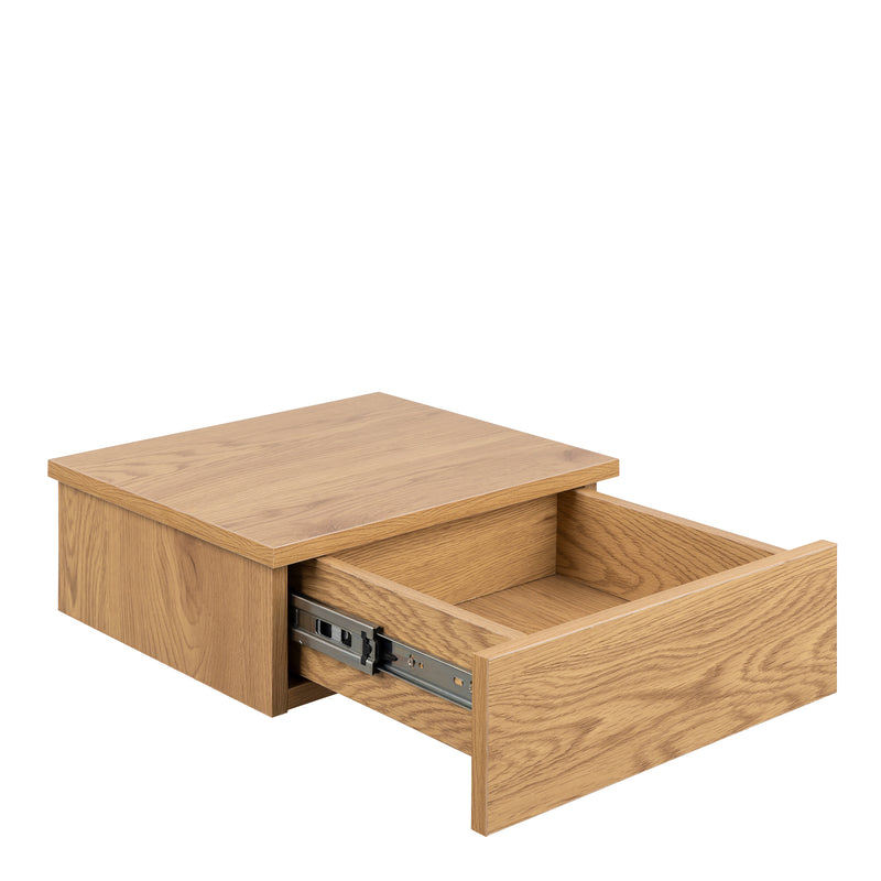 Avignon Square Bedside Table with 1 Drawer in Oak — detail view