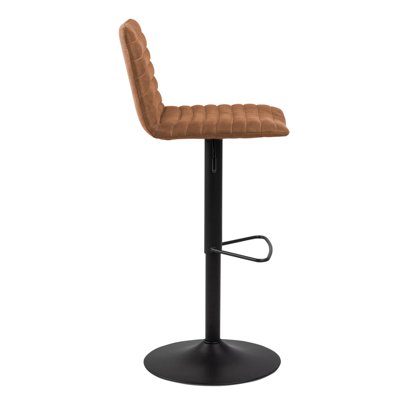Kimmy Bar Stool with  Brown Fabric in Set of 2 — detail view
