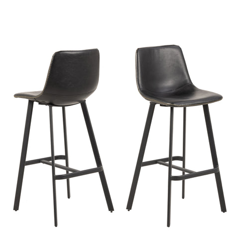 I_Oregon Bar Chair in Black Set of 2 — front view