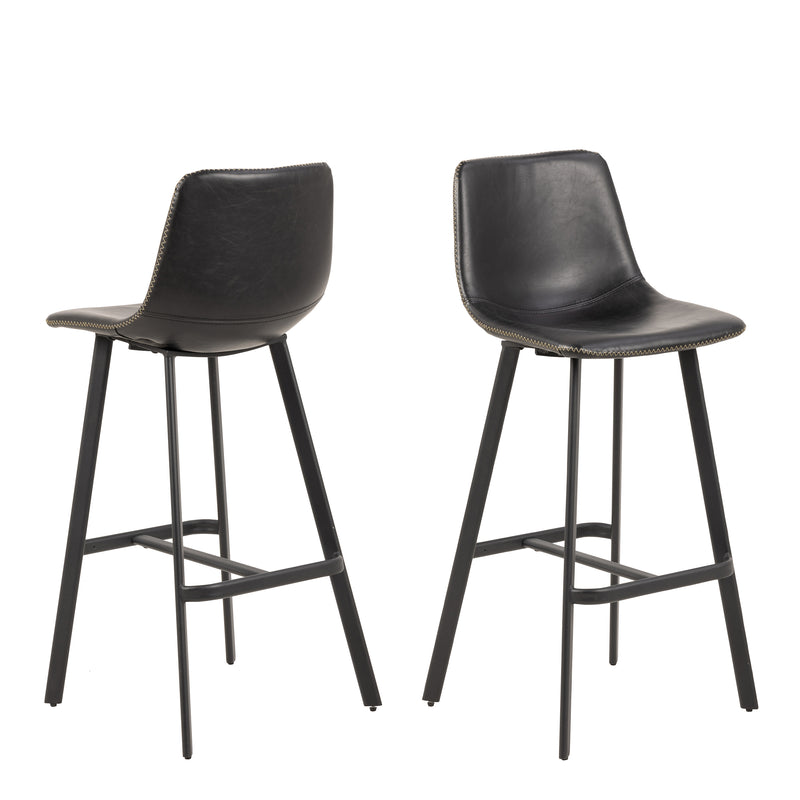 I_Oregon Bar Chair in Black Set of 2 — front view