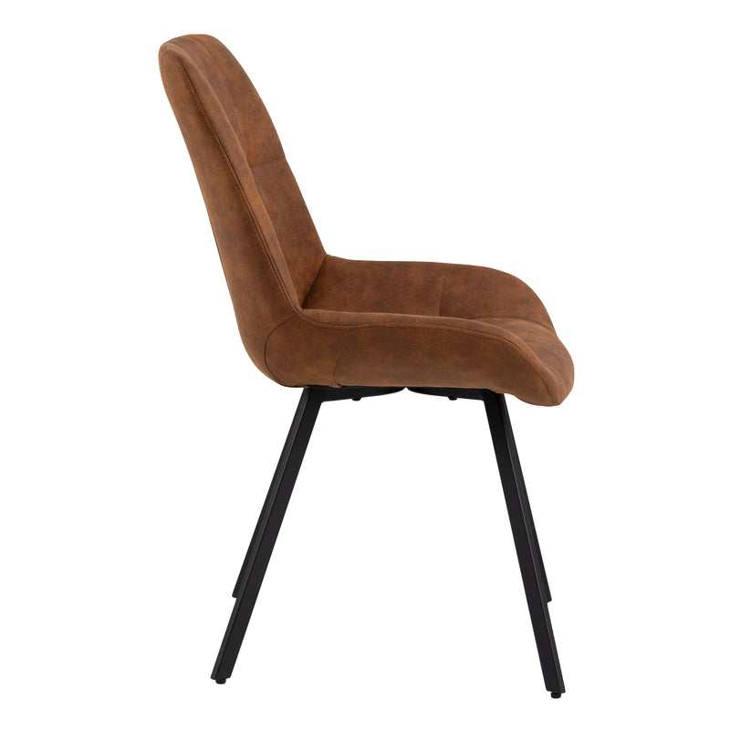 Waylor Dining Chair in Brown Fabric Set of 2 — detail view