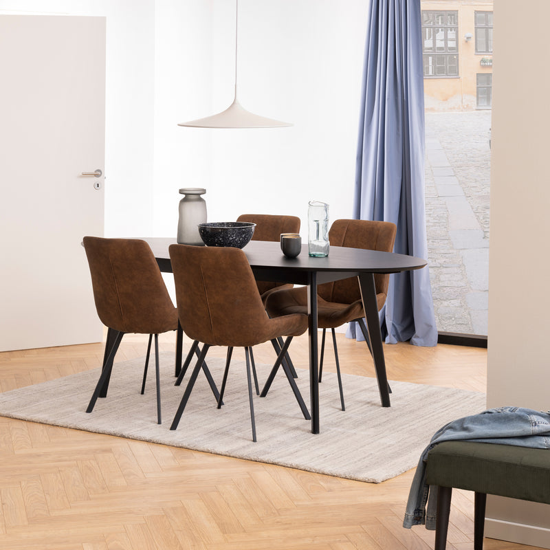 Waylor Dining Chair in Brown Fabric Set of 2 — alternative angle