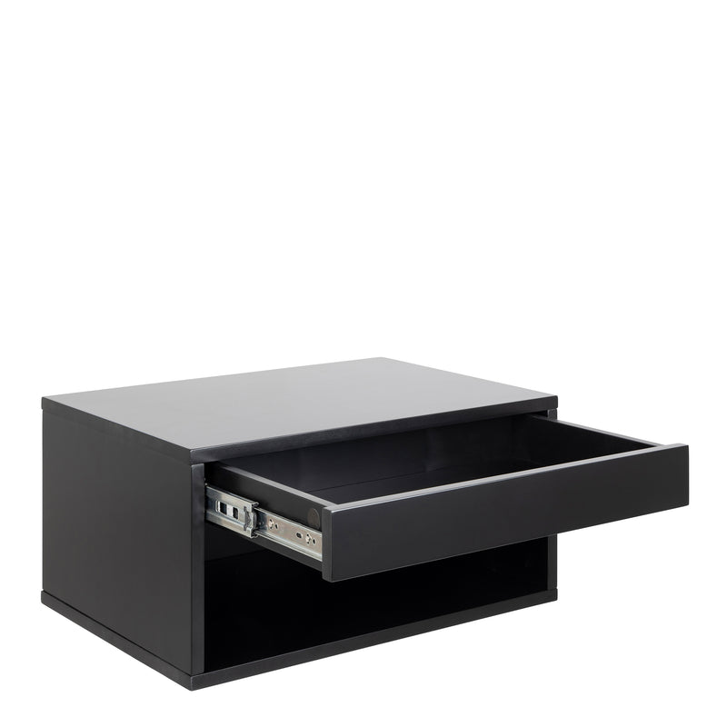 Cholet Square Bedside Table with 1 Drawer in Black — detail view