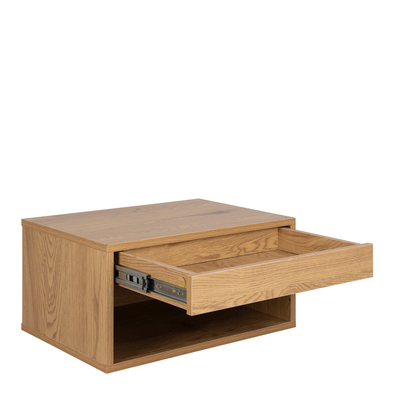 Cholet Square Bedside Table with 1 Drawer in Oak — detail view