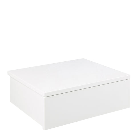 Avignon Square Bedside Table with 1 Drawer in White — front view