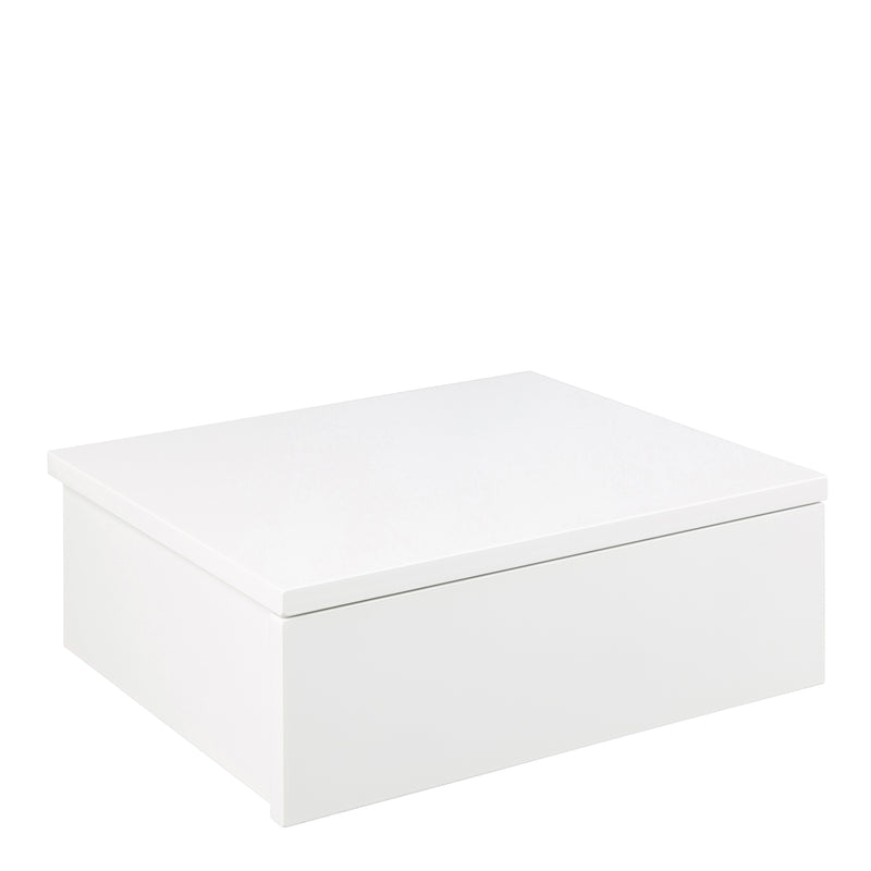 Avignon Square Bedside Table with 1 Drawer in White — front view