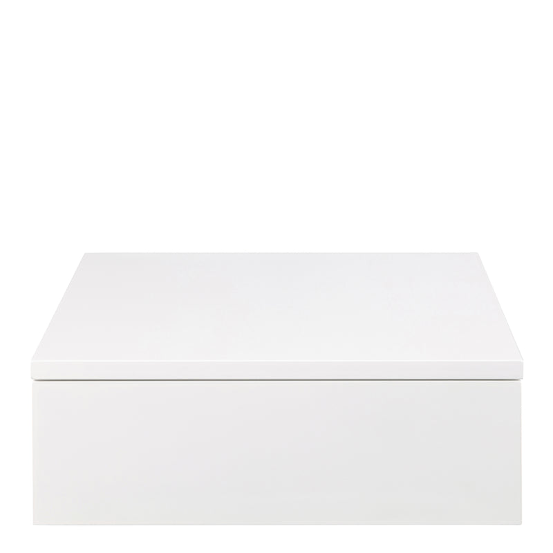 Avignon Square Bedside Table with 1 Drawer in White — side angle