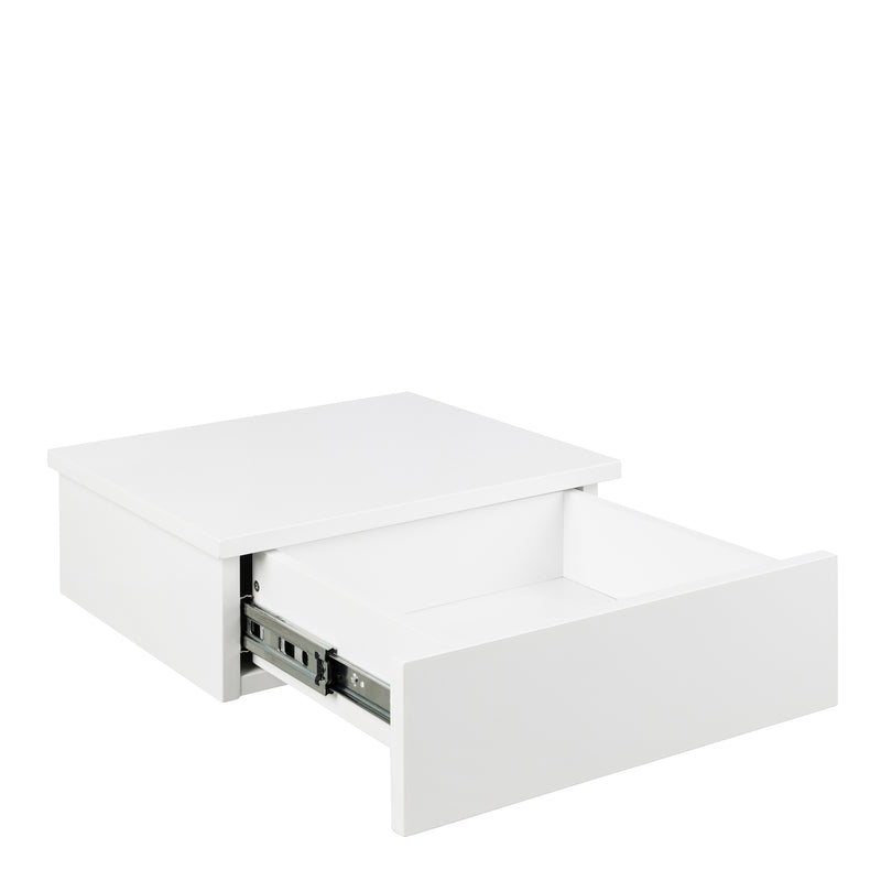 Avignon Square Bedside Table with 1 Drawer in White — detail view