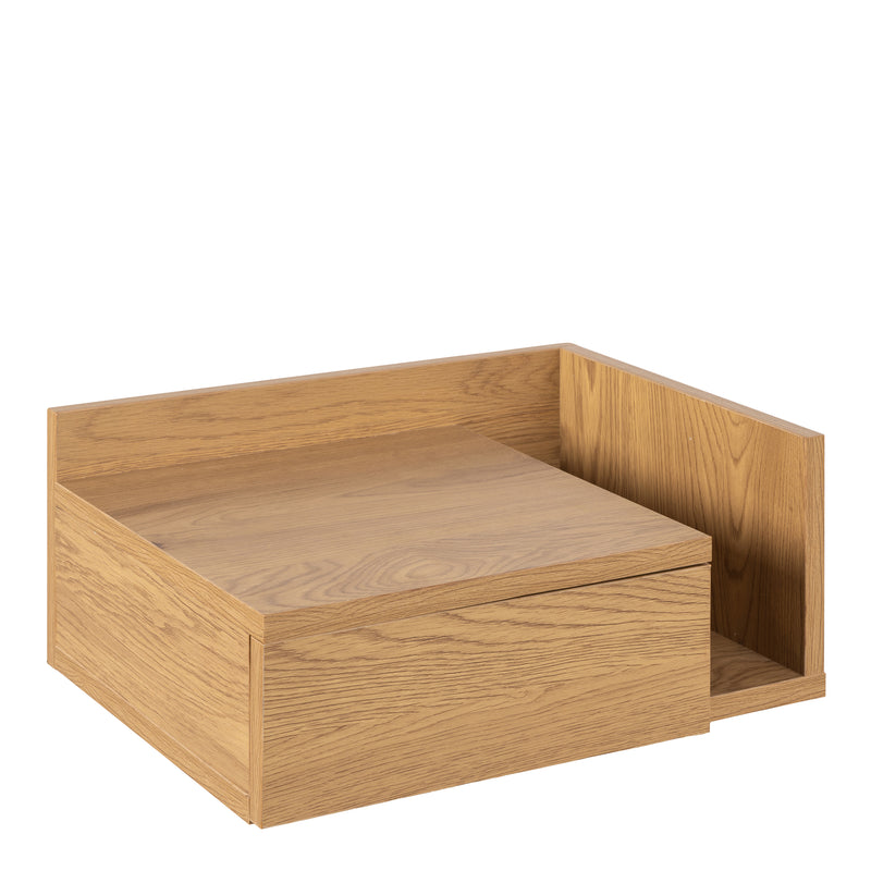 Ashlan Square Bedside Table with 1 Drawers in Oak — alternative angle