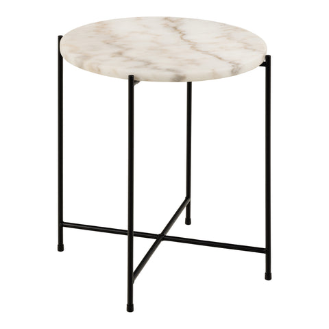 Avila Side Table with White Marble Top 42x45cm — front view