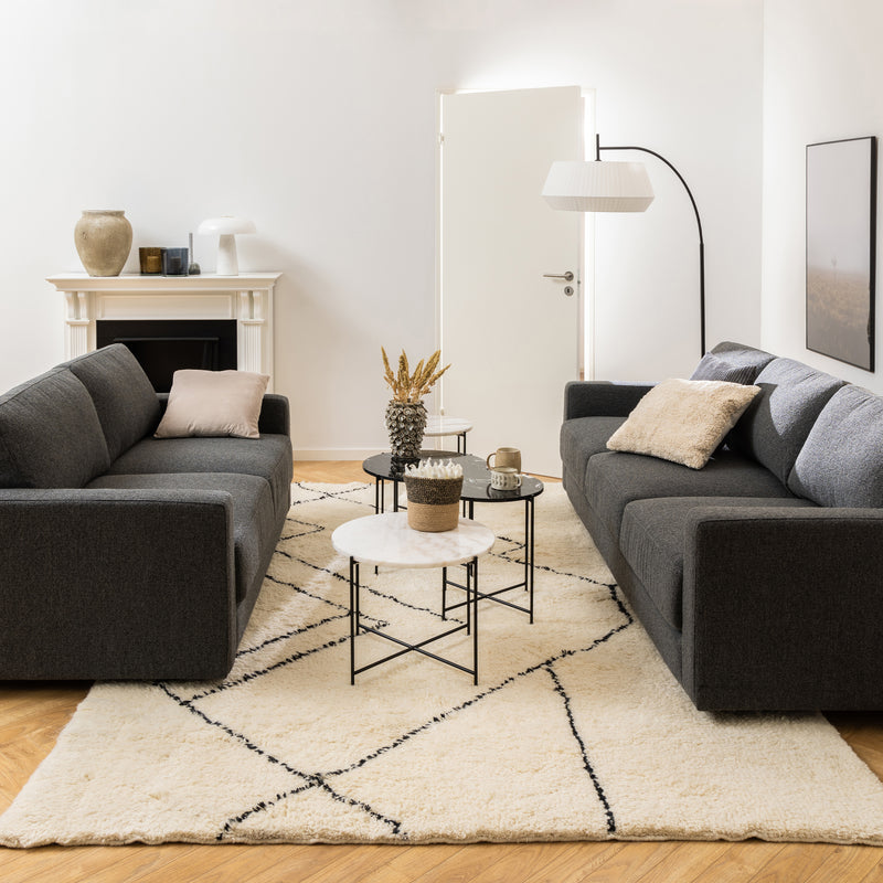 Avila Side Table with White Marble Top 42x45cm — detail view