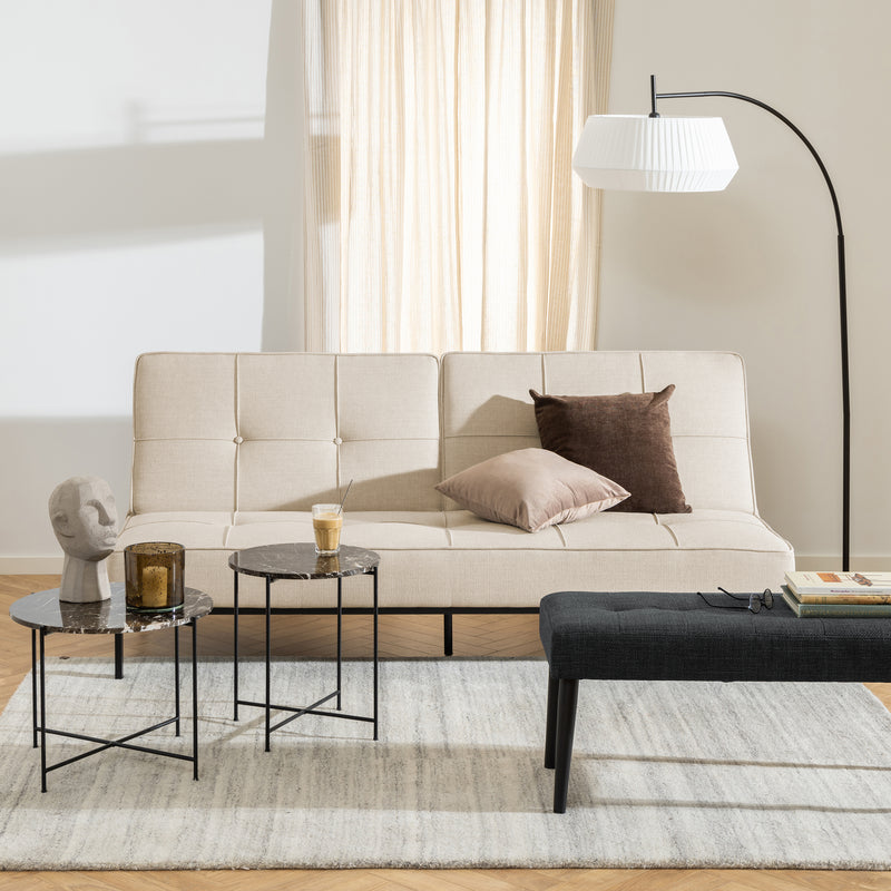 Avila Side Table with Brown Marble Top 42x45cm — detail view