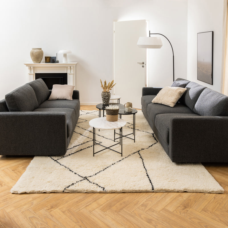 Avila Side Table with White Marble Top 52x40cm — detail view