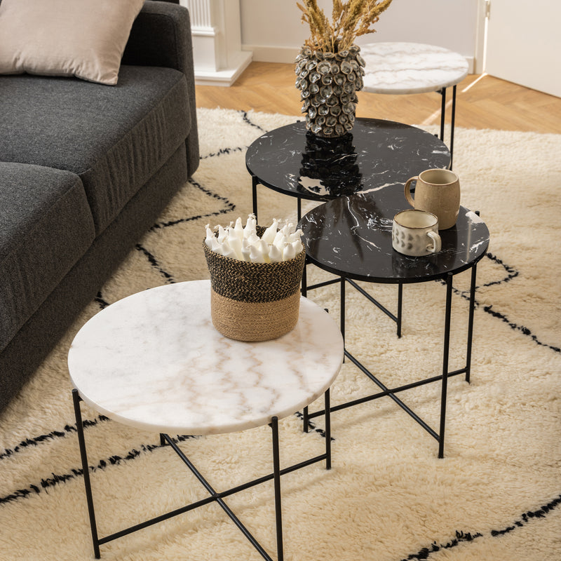 Avila Side Table with White Marble Top 52x40cm — alternative angle
