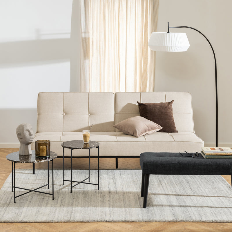 Avila Side Table with Brown Marble Top 52x40cm — detail view