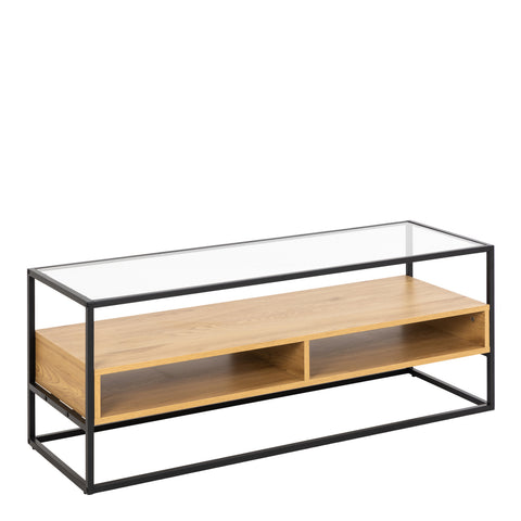 Randolf TV Unitin Black and Oak — front view