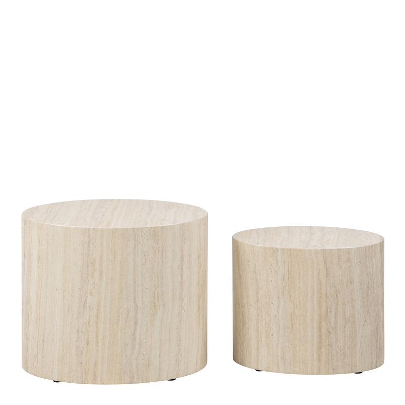 Mice Oval Coffee Table Set in Light Oak — side angle